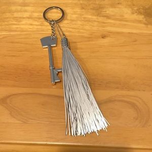 Reflective tassel and key charm keychain